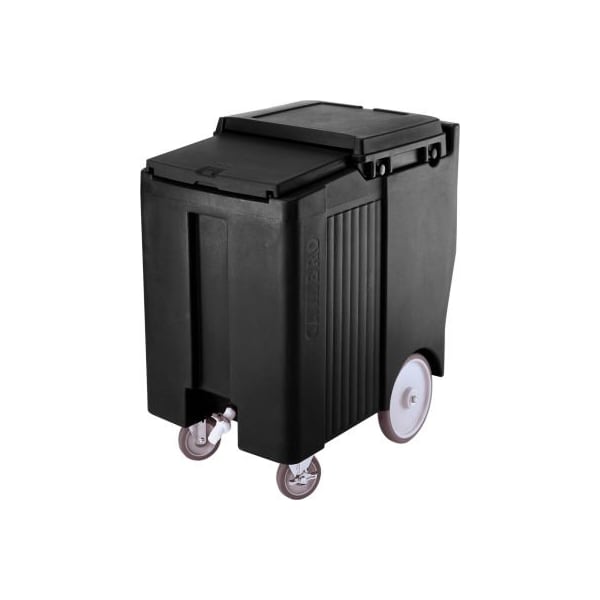 Cambro Cambro ICS175TB110 - Ice Caddy, Black, 175lbs. Cap, Tall, 2 Swivel, 1 w/Brake, 2, 10" Easy Wheels - ICS175TB110