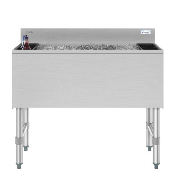 Koolmore 36 in. Commercial Underbar Ice Bin with Siding Lid in Stainless Steel KM-UIB-1836 - KM-UIB-1836