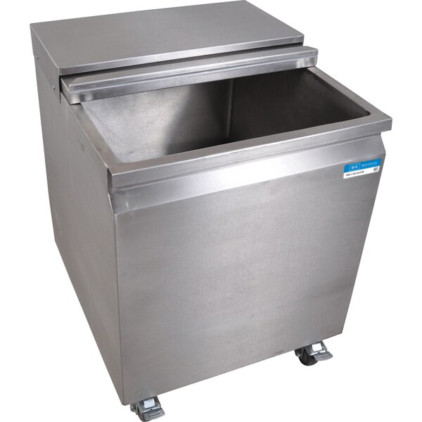 Bk Resources Stainless Steel Mobile Ice Bin W/ Lid, 117 lb, 24" X 22" - BK-MIB-2422