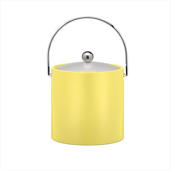 Sharptools B.C. Lemon 3 Quart Ice Bucket- Chrome Bale Handle- Chrome Flat Knob- Frosted Vinyl Lid - SH342153