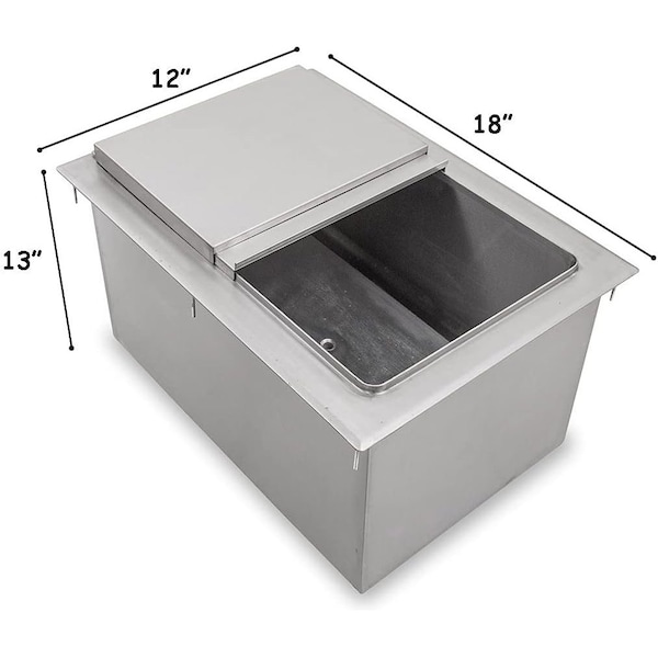 Amgood 18 in. x 12 in. Stainless Steel Drop-In Ice Bin - AMG - ICE BIN XDIIB-181210