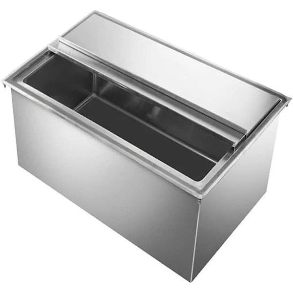 Amgood 18 in. x 24 in. Stainless Steel Drop-in Ice Bin - AMG - ICE BIN XDIIB-182410