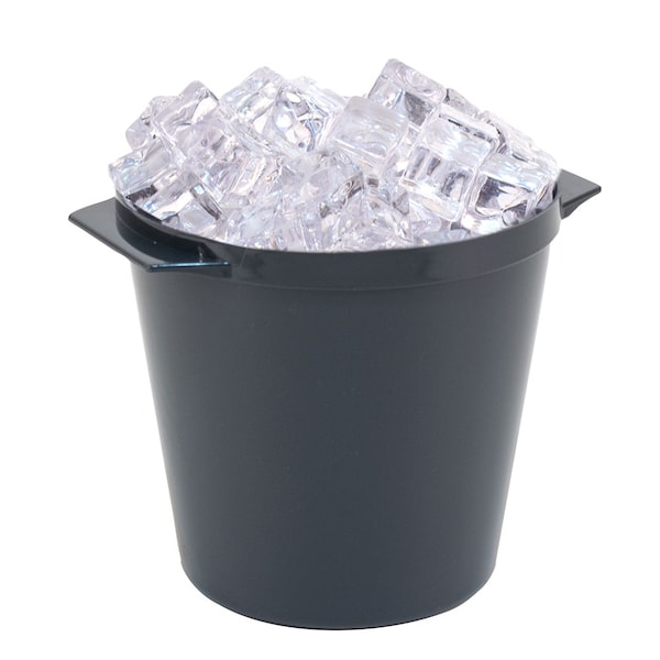 Hapco-Elmar R1000GRPH-Essential 3 Qt. Round Ice Bucket W/ Handles, Graphite, PK 36 - R1000GRPH