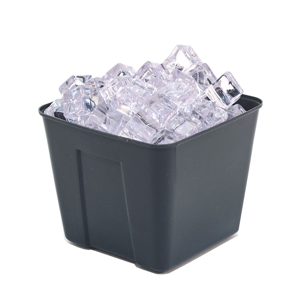 Hapco-Elmar Essential 3 Qt. Square Ice Bucket W/O Handles, Graphite, PK 36 - R2000GRPH
