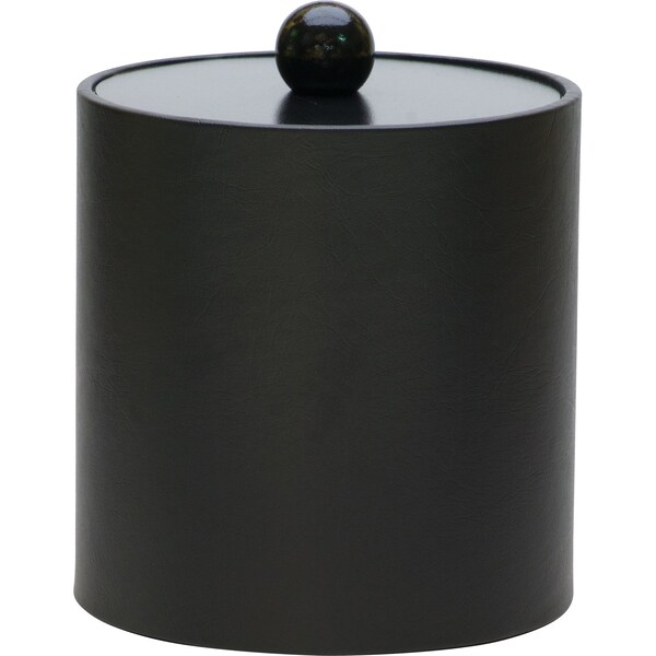 Lancaster 3 qt. Leatherette Ice Bucket with Laminated Lid, Black, 12PK - 09-7240