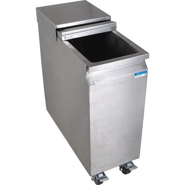 Bk Resources Stainless Steel Mobile Ice Bin W/Lid, 53 lb, 24" X 11" - BK-MIB-2411