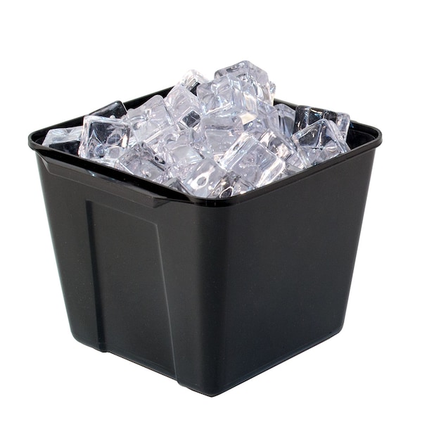 Hapco-Elmar R2100BLK-Essential 3 Qt. Square Ice Bucket With Handles, Black, PK 36 - R2100BLK