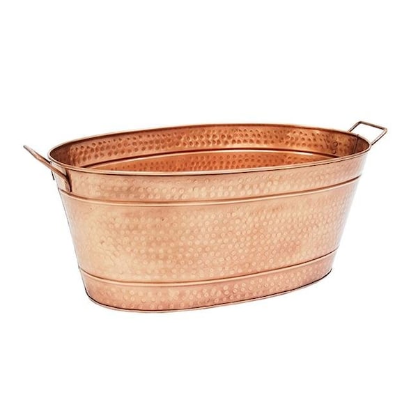 Achla Designs Achla C-55C Large Oval Steel Tub with Copper Plated Finish - C-55C