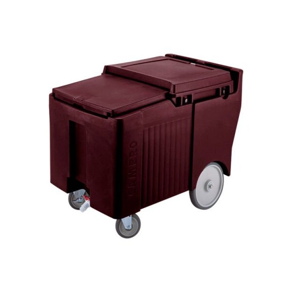 Cambro Cambro ICS175LB131 - Ice Caddy, Brown, 125lbs. Cap, Short, 2 Swivel, 1 w/Brake, 2, 10" Easy Wheels - ICS175LB131