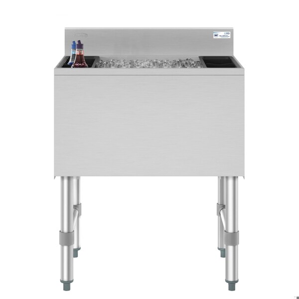Koolmore 24 in. Commercial Underbar Ice Bin with Siding Lid in Stainless Steel KM-UIB-1824 - KM-UIB-1824