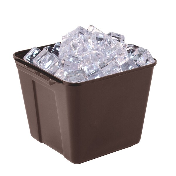 Hapco-Elmar R2100WAL-Essential 3 Qt. Square Ice Bucket With Handles, Walnut, PK 36 - R2100WAL