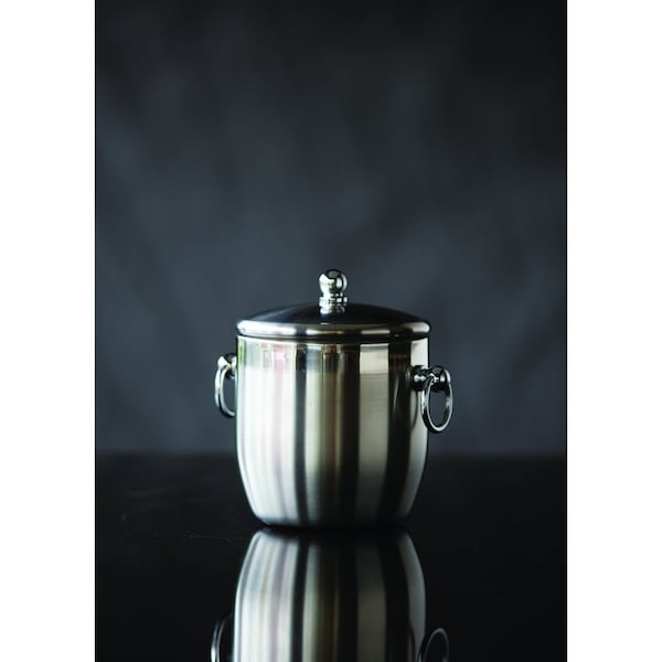 Service Ideas Ice Bucket, Stainless Steel with Shiny Band, 1.3L - IB13BS