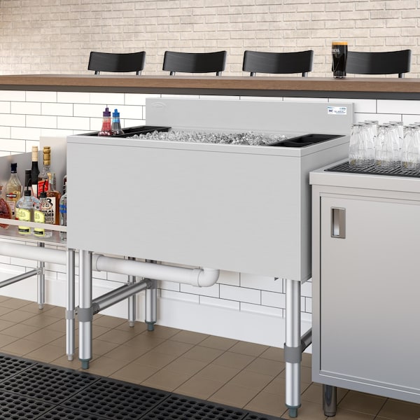 Koolmore 30 in. Commercial Underbar Ice Bin with Siding Lid in Stainless Steel KM-UIB-1830 - KM-UIB-1830