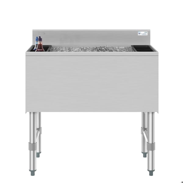 Koolmore 30 in. Commercial Underbar Ice Bin with Siding Lid in Stainless Steel KM-UIB-1830 - KM-UIB-1830