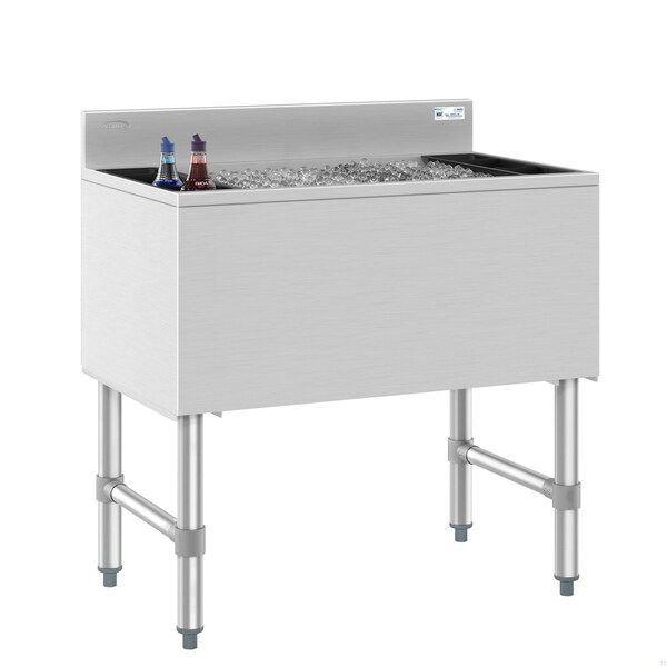 Koolmore 30 in. Commercial Underbar Ice Bin with Siding Lid in Stainless Steel KM-UIB-1830 - KM-UIB-1830