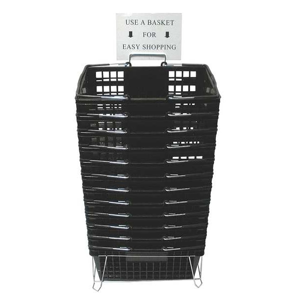 Zoro Select Hand Basket, Black, 18 1/4x 12 1/4, PK12 - RWR-HDB-BK01ST