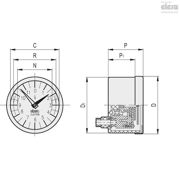 Indicadores de posición de Elesa, PA12-0016-D - PA11 - PA12.