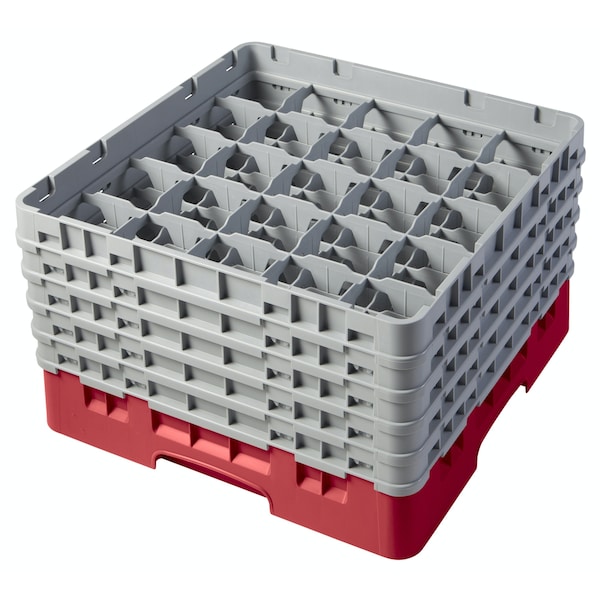 Cambro Cambro - Camrack  Glass Rack 25 Compartments 10-1/8" Max. Height Red NSF - 25S958163