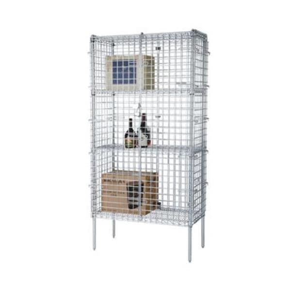 Focus Foodservice FocusFoodService FSEC243663 24 in. W x 36 in. L x 63 in. H Security Cage - Chrome - FSEC243663