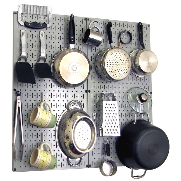 Wall Control Commercial Kitchen Pegboard Rack, Grey/White - 35-IKTH-200-GW
