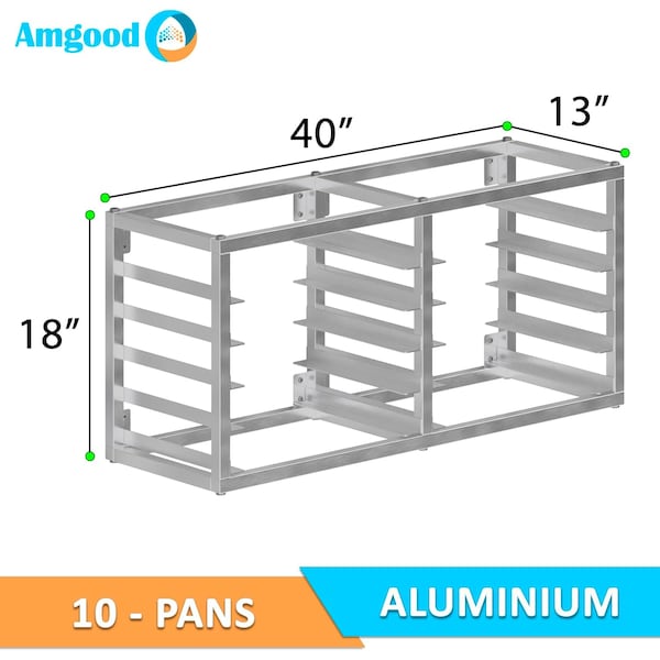 Amgood Wall Mounted Sheet / Bun Pan Rack 40in x 13in x 18in. Fits 10 Half Size Pans. NSF - BPR WM-HALF-10-Z