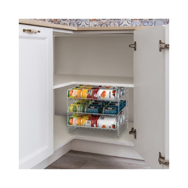 Hastings Home 3-Tier Can Dispenser Organizer Holds 36 Standard Jars, Food or Soda Cans for Kitchen Pantry, Cabinet - 847505UPP