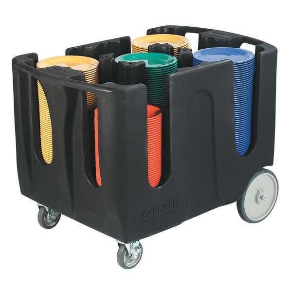 Carlisle Foodservice Dish Dolly, 4 Dividers, Black - ADD403