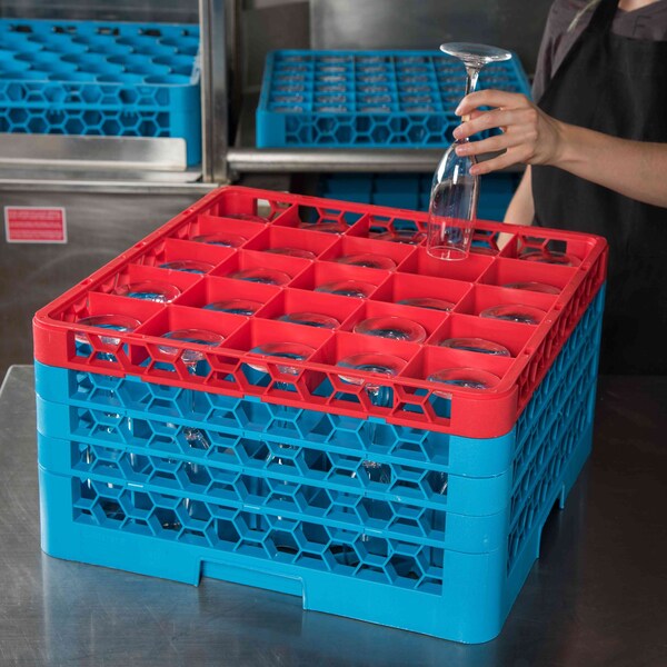 Carlisle Foodservice The 25 Compartment Divided Glass Rack - RG25-4C410