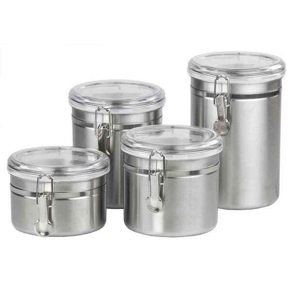 Hds Trading 4 Piece Stainless Steel Canister Set - ZOR96031