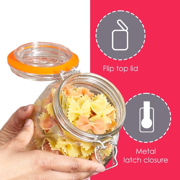 Hds Trading 4 Piece Glass Canister Set, Clear - ZOR95963
