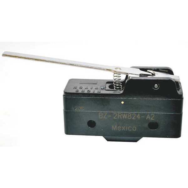 Interruptor de acción rápida industrial Honeywell, bisagra, palanca, actuador largo, SPDT, calificación de contacto 15A @ 240V AC - BZ-2RW824-A2