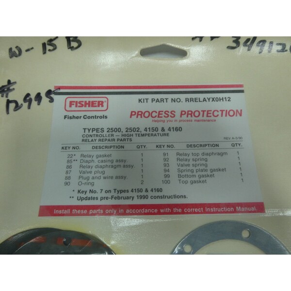 Kit de reparación de relés de control de alta temperatura Fisher, partes y accesorios - RRELAYX0H12