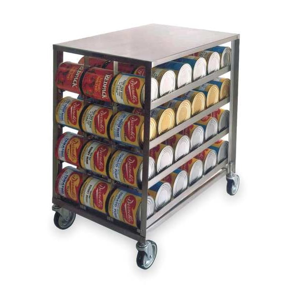 Lakeside Stainless Steel Can Rack, Mobile - (72) 10 lb Cans or (96) 5 lb Cans - 458
