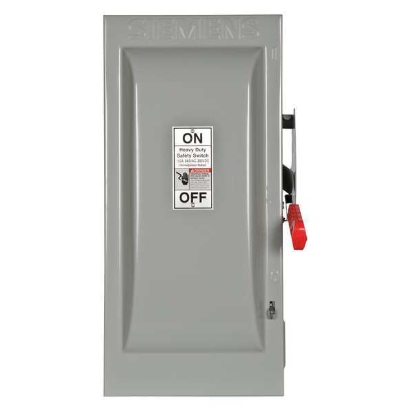 Interruptor de seguridad con fusible Siemens, uso rudo, 240V AC, 3PST, 100 A, NEMA 1 - HF323N.