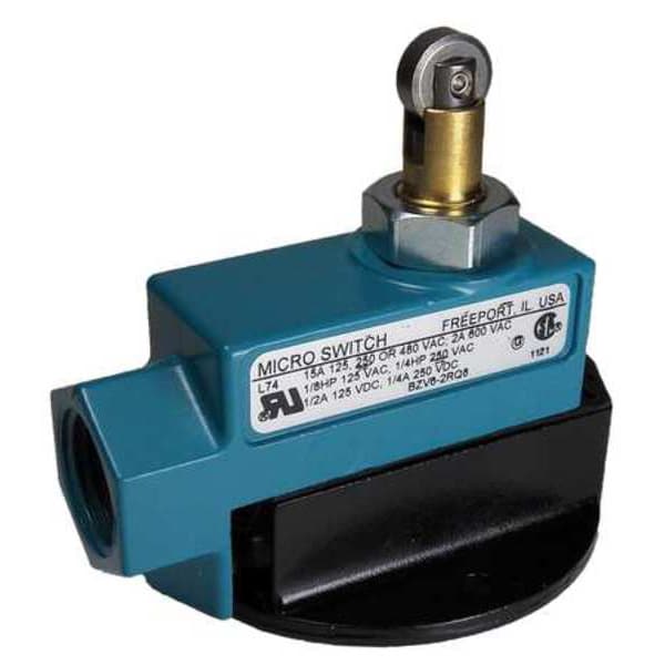 Interruptor de límite Honeywell, émbolo, rodillo, 1NC/1NO, 15A @ 600V CA, Ubicación del actuador: Superior - BZV6-2RQ8