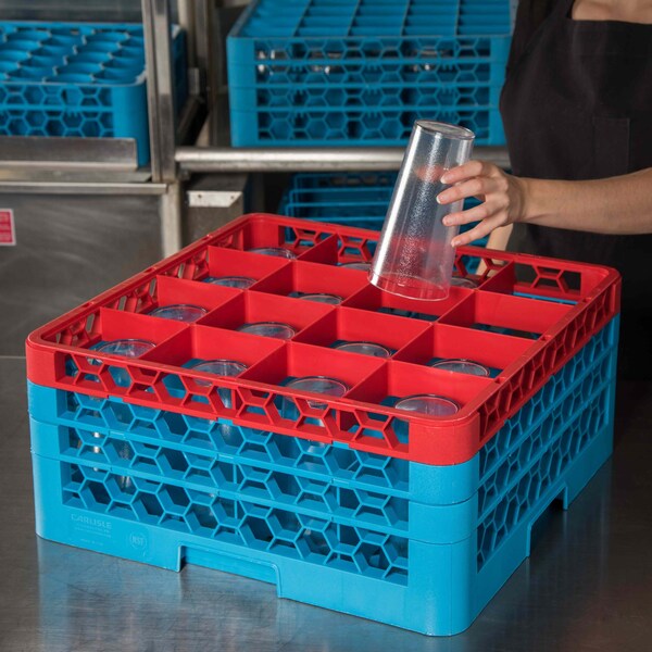 Carlisle Foodservice The 16 Compartment Divided Glass Rack - RG16-3C410