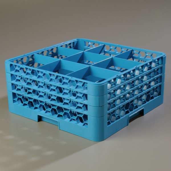 Carlisle Foodservice Glass Rack w/3 Extenders, 9 Comp, PK2 - RG9-314