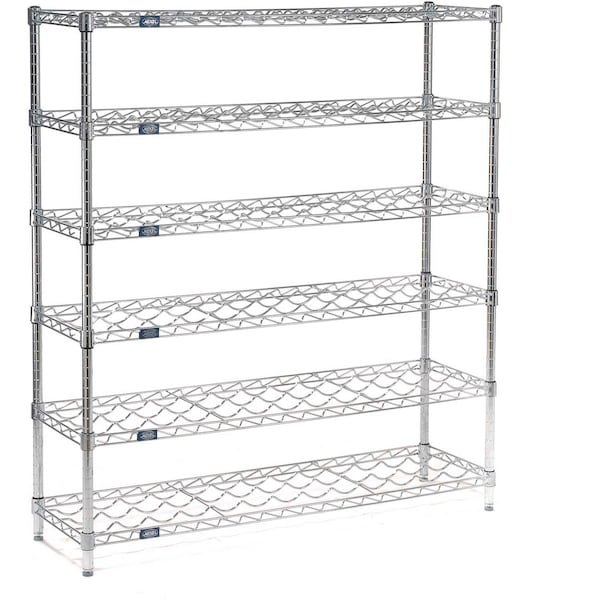 Nexel Wine Bottle Rack, 54 Bottle 36inW x 14inD x 54inH, Chrome - B2276482