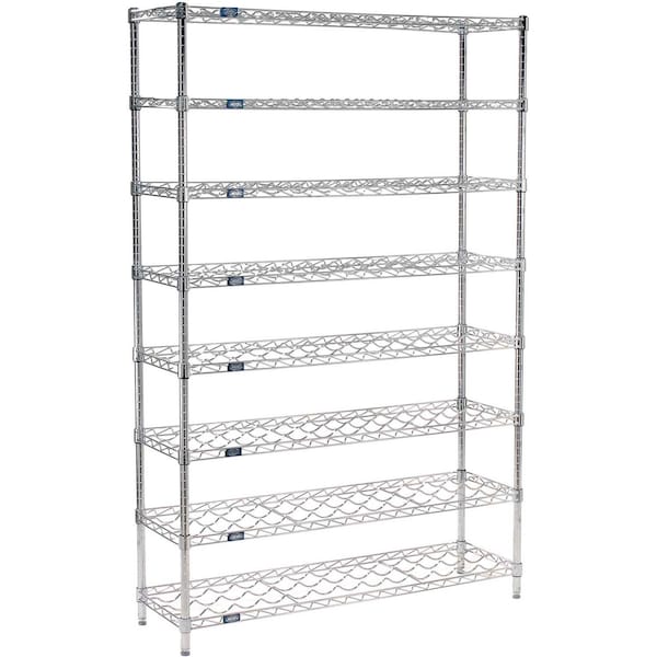 Nexel Wine Bottle Rack, 72 Bottle 36inW x 14inD x 74inH, Chrome - B2276516