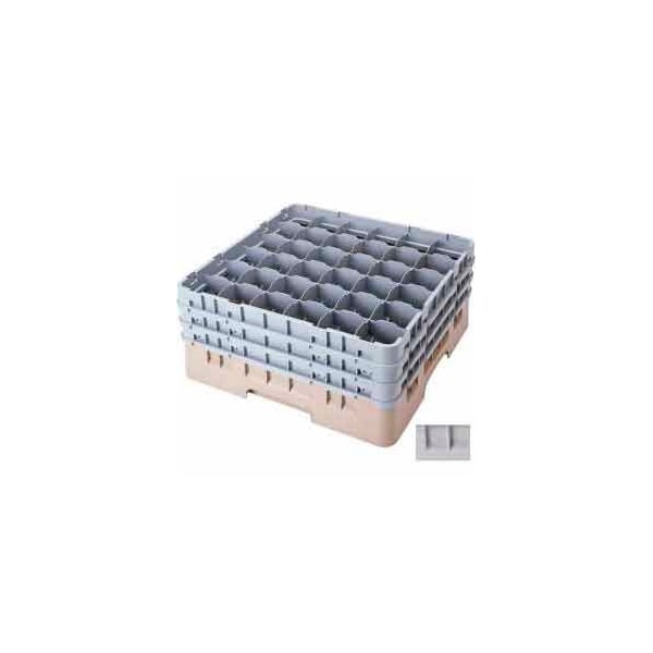 Cambro Cambro - Camrack  Glass Rack Low Profile 36 Compartments 11" Max. Height Soft Gray - 36S1058151