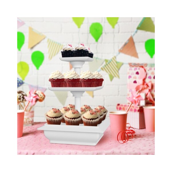 Hastings Home Hastings Home 3 Tier Cupcake Dessert Stand Tray - 10 Different Options - 643748ZIJ