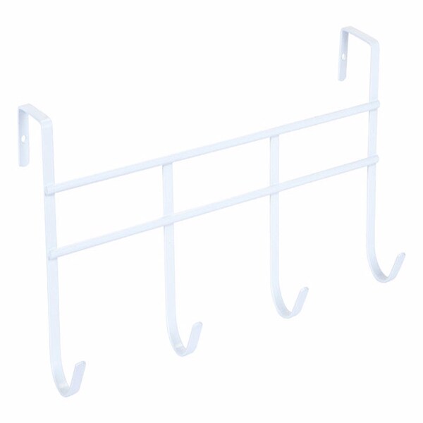 Spectrum Diversified Spectrum 13-3/4 in. L Semi Gloss White Steel Small Over the Door 4-Hook Rack 1 pk - 62500