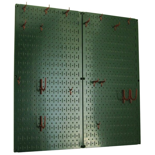Wall Control Commercial Kitchen Pegboard Rack, Green/Red - 35-IKTH-200-GNR