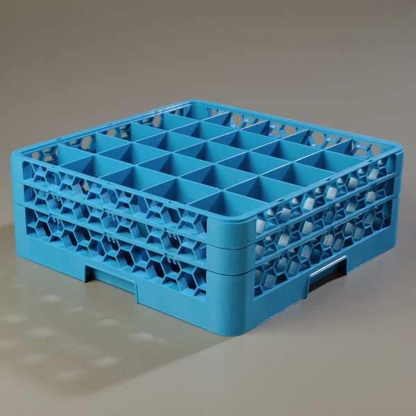 Carlisle Foodservice Glass Rack w/2 Extenders, 25 Comp, PK3 - RG25-214