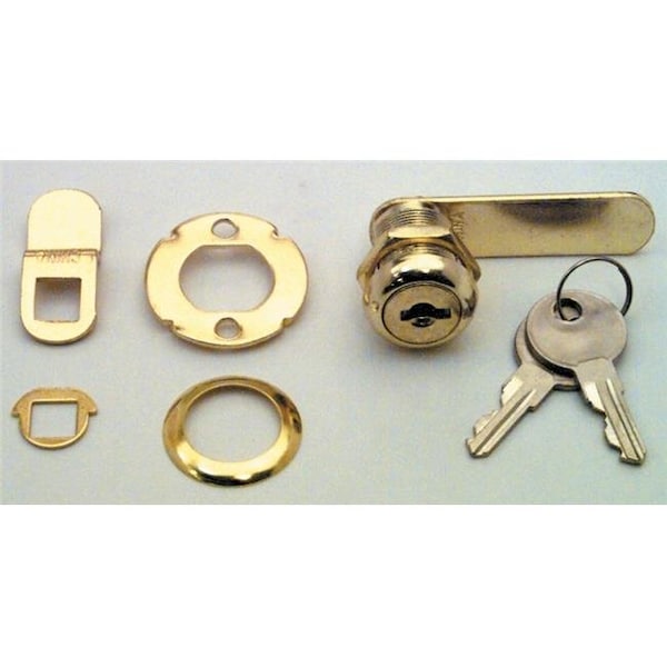 Prime-Line Prime Line Products .88in. Brass Drawer & Cabinet Lock  U9944 - U9944