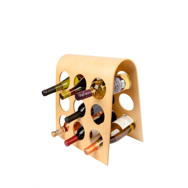 Master Grade European Design Bordeaux 9-bottle Modular Hardwood Wine Rack - FU-3505