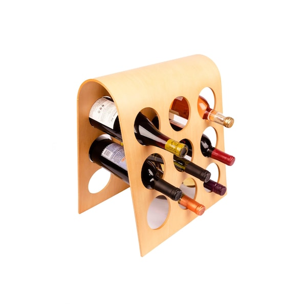Master Grade European Design Bordeaux 9-bottle Modular Hardwood Wine Rack - FU-3505