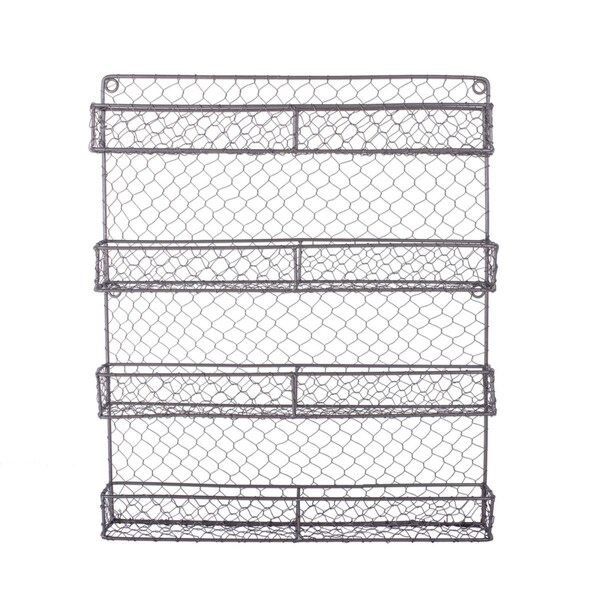 Made4Mansions Vintage Grey 4 Tier Chicken Wire Spice Rack - MA2567975