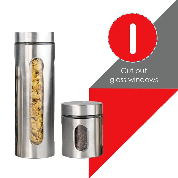 Hds Trading 4 Piece Stainless Steel Canister Set - ZOR95968