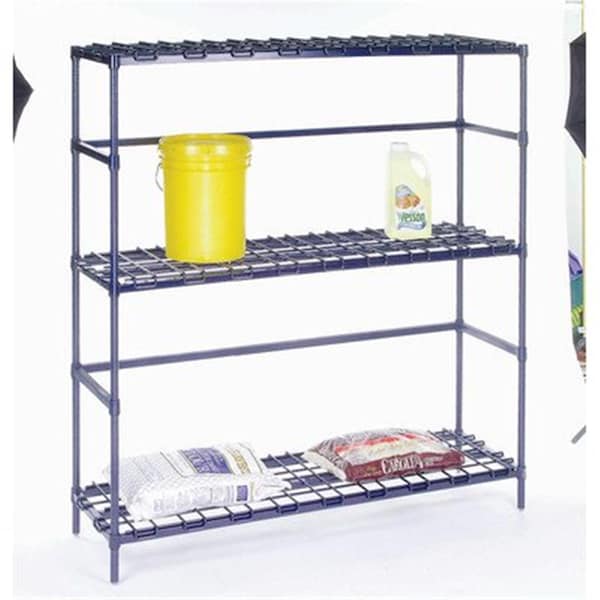 Nexel 3 Shelf Container Rack- Poly-Z-Brite - 18 x 60 x 54 in. - BK18605Z